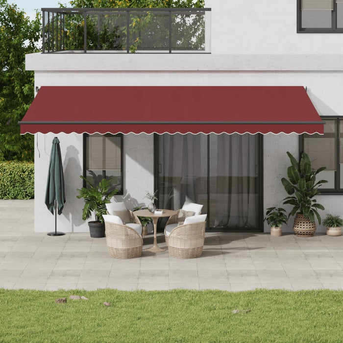 vidaXL Automatic Retractable Awning Burgundy 600x350 cm