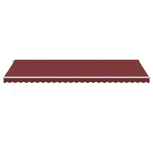 vidaXL Manual Retractable Awning Burgundy 600x300 cm