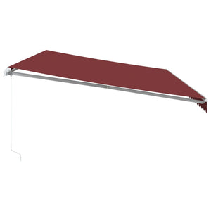 vidaXL Manual Retractable Awning Burgundy 600x300 cm