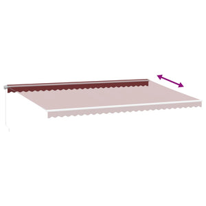 vidaXL Manual Retractable Awning Burgundy 600x300 cm