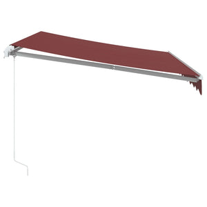 vidaXL Manual Retractable Awning Burgundy 300x250 cm