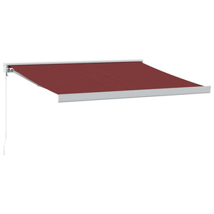 vidaXL Manual Retractable Awning Burgundy 300x250 cm