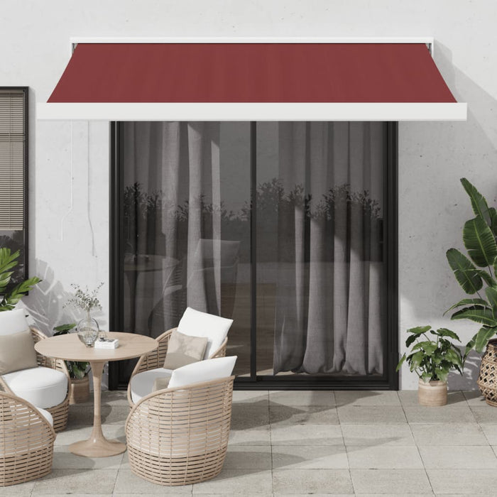 vidaXL Manual Retractable Awning Burgundy 300x250 cm