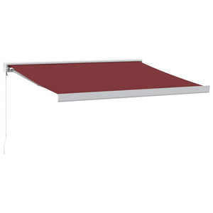 vidaXL Manual Retractable Awning Burgundy 350x250 cm