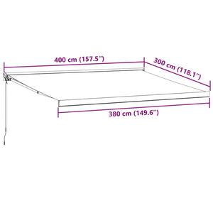 vidaXL Manual Retractable Awning Burgundy 400x300 cm