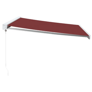 vidaXL Manual Retractable Awning Burgundy 450x300 cm