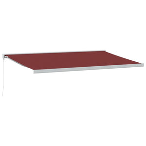 vidaXL Manual Retractable Awning Burgundy 500x300 cm