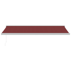 vidaXL Manual Retractable Awning Burgundy 500x300 cm