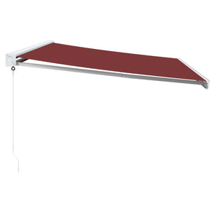 vidaXL Manual Retractable Awning Burgundy 500x300 cm