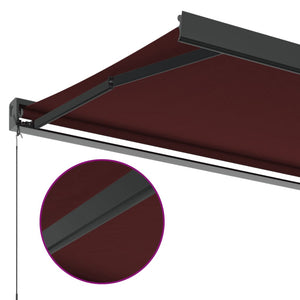 vidaXL Manual Retractable Awning Burgundy 300x250 cm