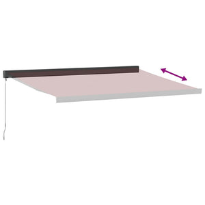 vidaXL Manual Retractable Awning Burgundy 450x300 cm