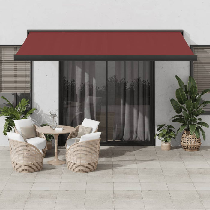 vidaXL Manual Retractable Awning Burgundy 450x300 cm