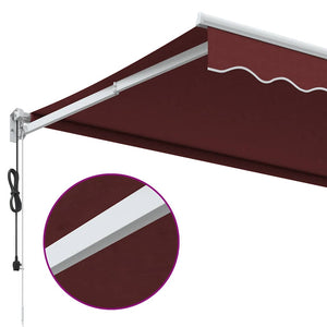 vidaXL Automatic Retractable Awning Burgundy 350x250 cm