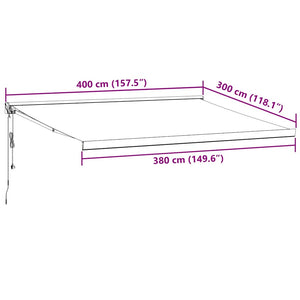 vidaXL Automatic Retractable Awning Burgundy 400x300 cm