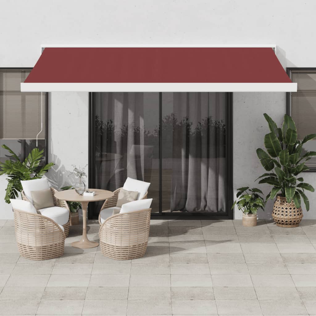 vidaXL Automatic Retractable Awning Burgundy 450x300 cm