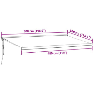 vidaXL Automatic Retractable Awning Burgundy 500x300 cm