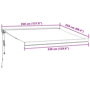 vidaXL Automatic Retractable Awning Burgundy 350x250 cm