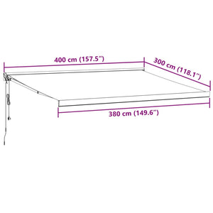 vidaXL Automatic Retractable Awning Burgundy 400x300 cm