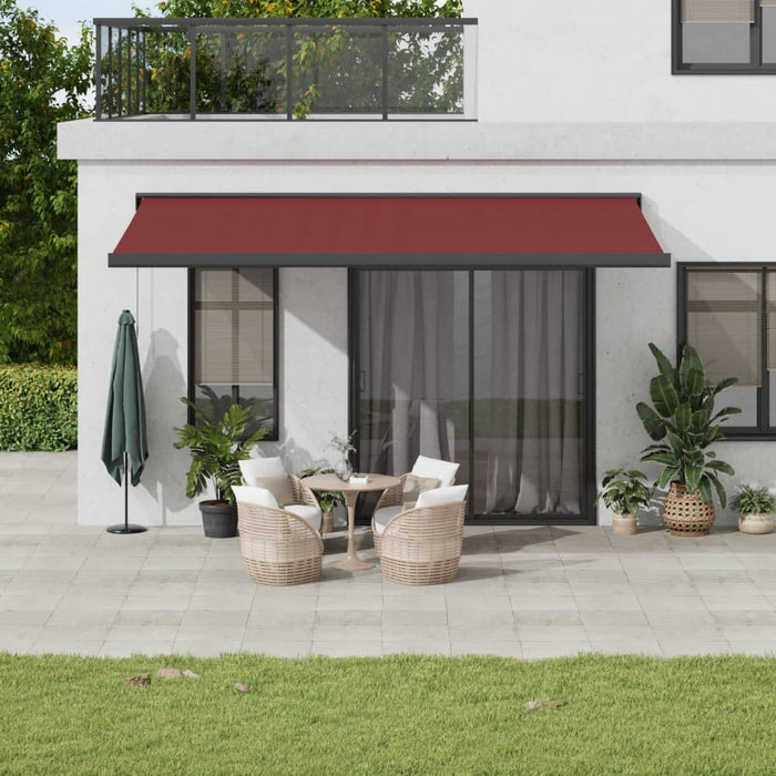 vidaXL Automatic Retractable Awning Burgundy 500x300 cm