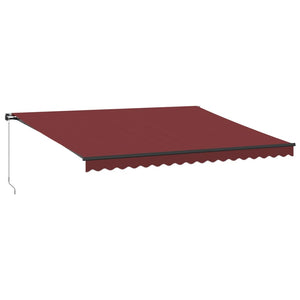 vidaXL Manual Retractable Awning Burgundy 450x300 cm