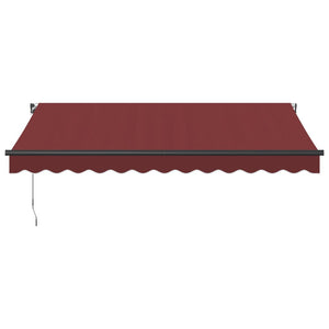 vidaXL Manual Retractable Awning with LEDs Burgundy 350x250 cm