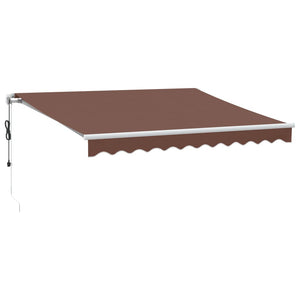 vidaXL Automatic Retractable Awning with LED Brown 300x250 cm