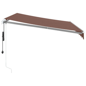 vidaXL Automatic Retractable Awning with LED Brown 300x250 cm