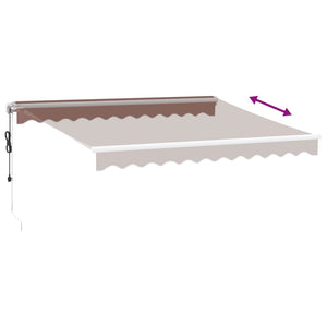 vidaXL Automatic Retractable Awning with LED Brown 300x250 cm