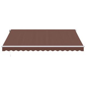 vidaXL Manual Retractable Awning with LED Brown 400x300 cm