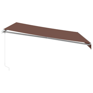 vidaXL Manual Retractable Awning with LED Brown 400x300 cm