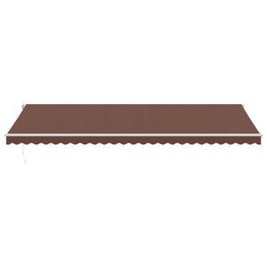 vidaXL Manual Retractable Awning with LED Brown 600x350 cm