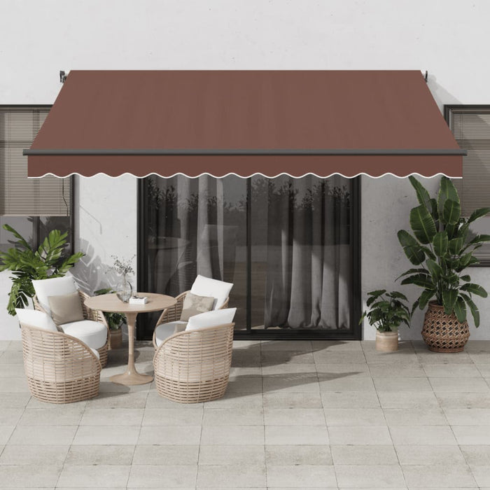 vidaXL Manual Retractable Awning Brown 400x350 cm