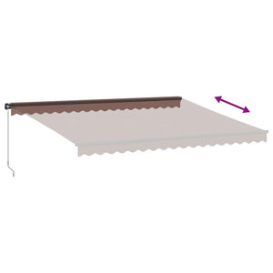 vidaXL Manual Retractable Awning Brown 450x350 cm