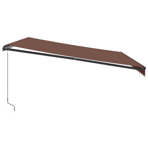 vidaXL Manual Retractable Awning with LEDs Brown 450x350 cm