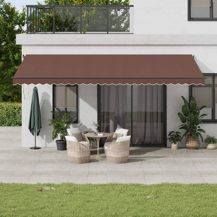 vidaXL Automatic Retractable Awning with LEDs Brown 600x350 cm