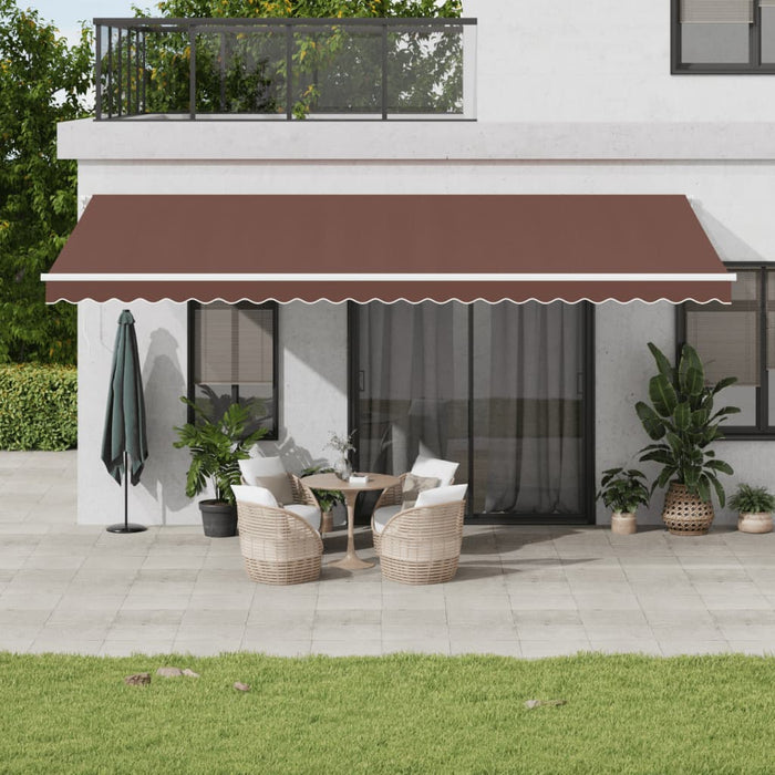 vidaXL Manual Retractable Awning Brown 600x300 cm