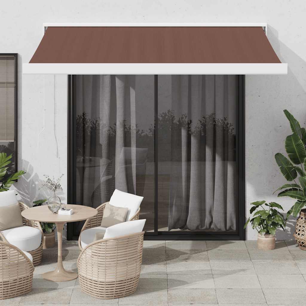 vidaXL Manual Retractable Awning Brown 300x250 cm