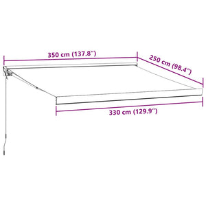 vidaXL Manual Retractable Awning Brown 350x250 cm