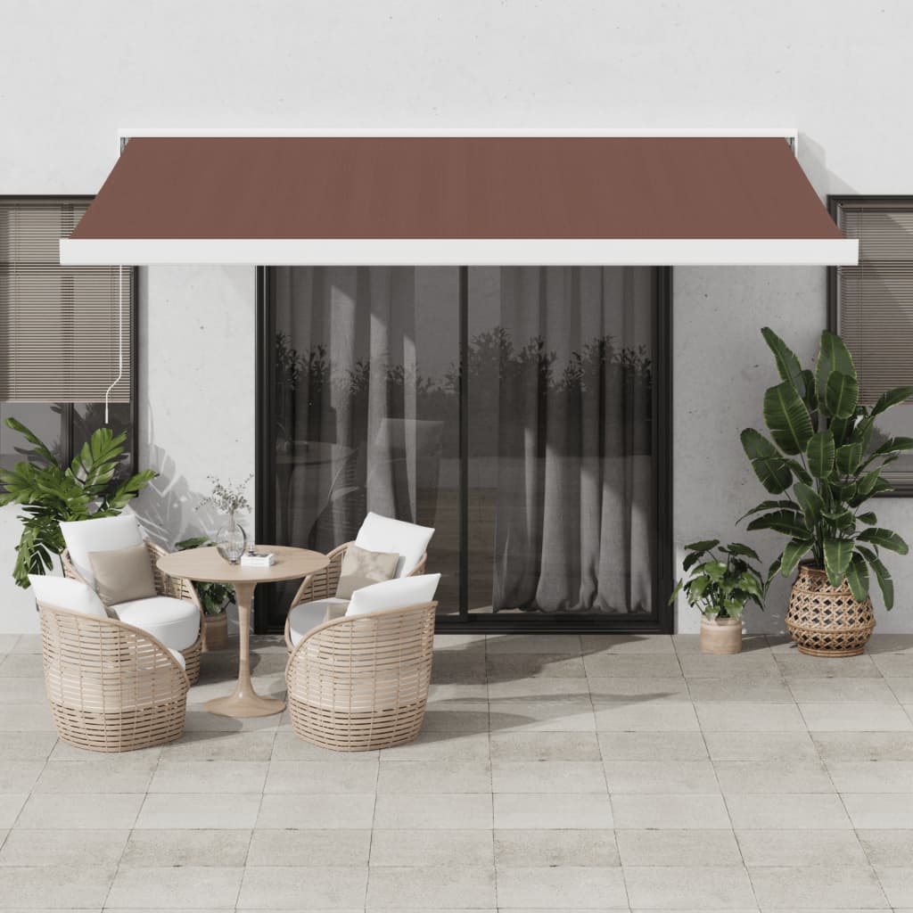 vidaXL Manual Retractable Awning Brown 400x300 cm