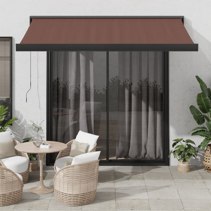 vidaXL Manual Retractable Awning Brown 350x250 cm