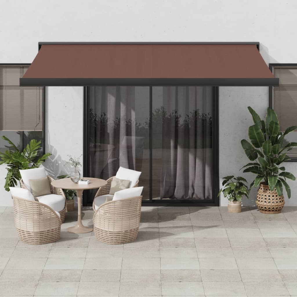 vidaXL Manual Retractable Awning Brown 450x300 cm