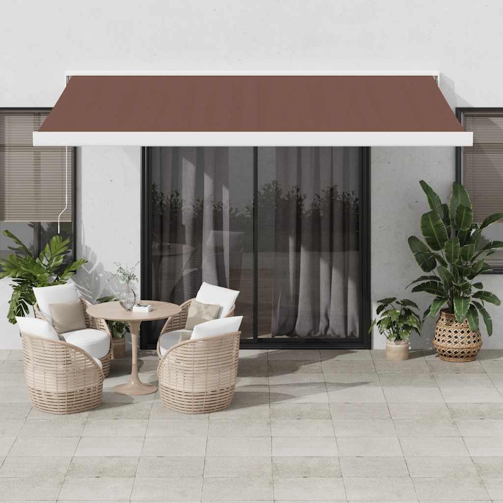 vidaXL Automatic Retractable Awning Brown 400x300 cm