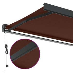 vidaXL Automatic Retractable Awning Brown 300x250 cm