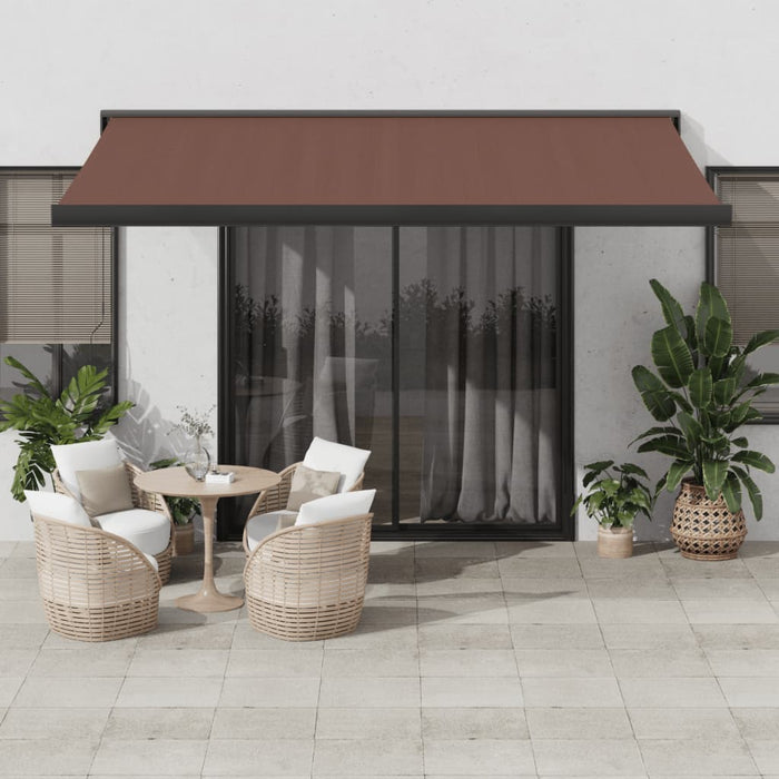 vidaXL Automatic Retractable Awning Brown 400x300 cm