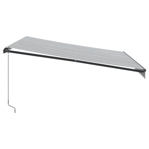 vidaXL Manual Retractable Awning Anthracite and White 400x350 cm