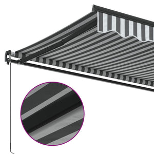 vidaXL Manual Retractable Awning Anthracite and White 400x350 cm