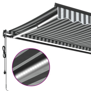 vidaXL Automatic Retractable Awning with LEDs Anthracite&White 400x350 cm