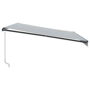 vidaXL Manual Retractable Awning with LEDs Anthracite&White 450x350 cm