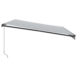 vidaXL Manual Retractable Awning Anthracite and White 500x350 cm