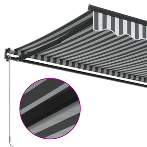 vidaXL Manual Retractable Awning Anthracite and White 500x350 cm